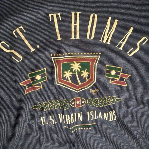 Vintage St. Thomas US Virgin Islands Striped T-Shirt - Picture 3 of 9